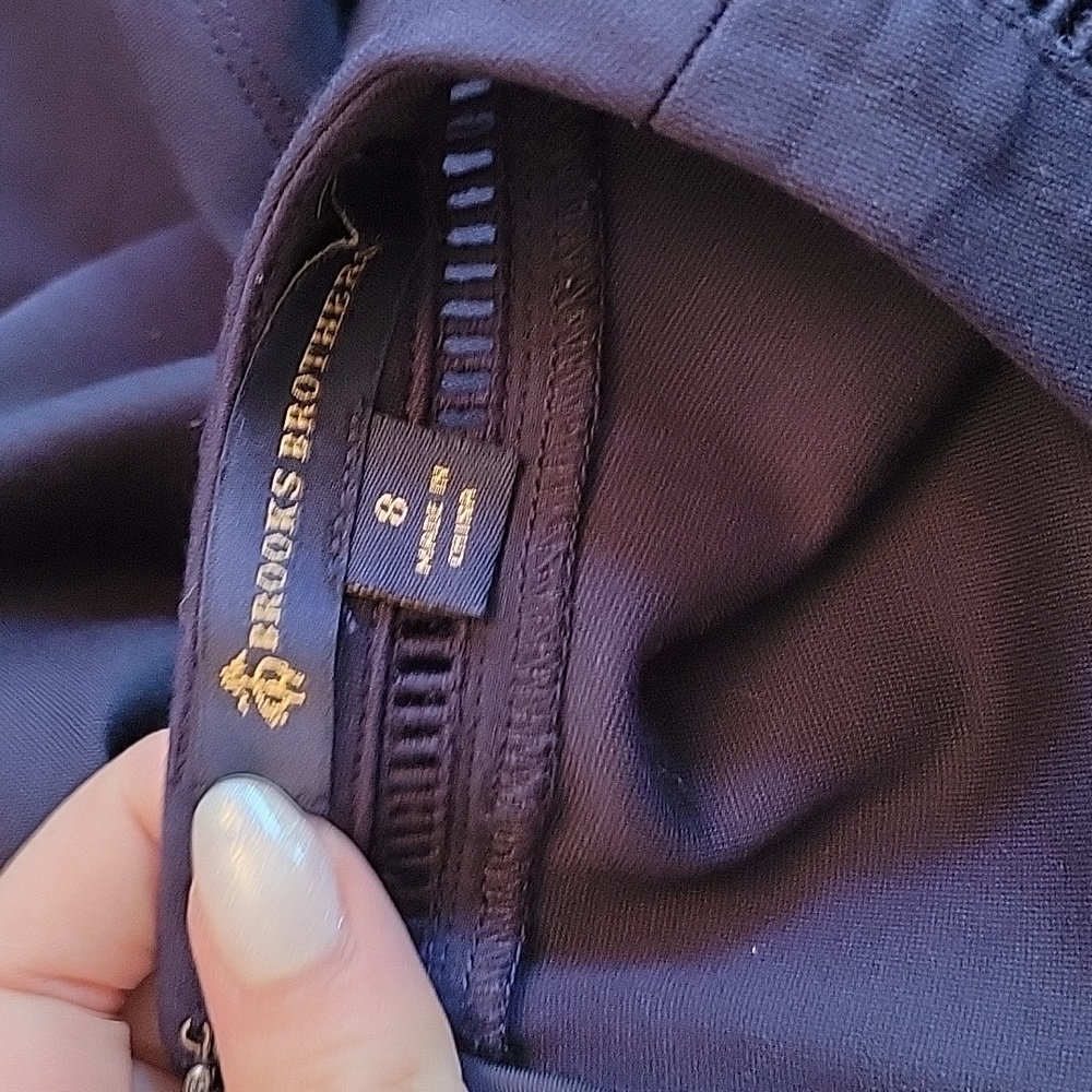 Brooks Brothers navy cotton blend summer dress 8 - Picture 6 of 7